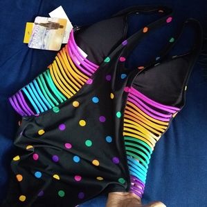 Offers Welcome! Rainbow Polka Dot Swimsuit